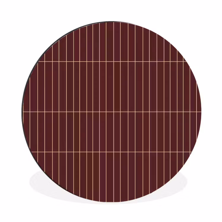 Wandcirkel - Aluminium - Lijnen - Patroon - Bordeaux — 1