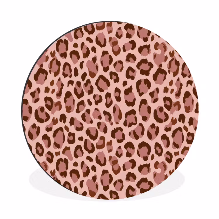 Wandcirkel - Aluminium - Luipaard - Patroon - Roze — 1