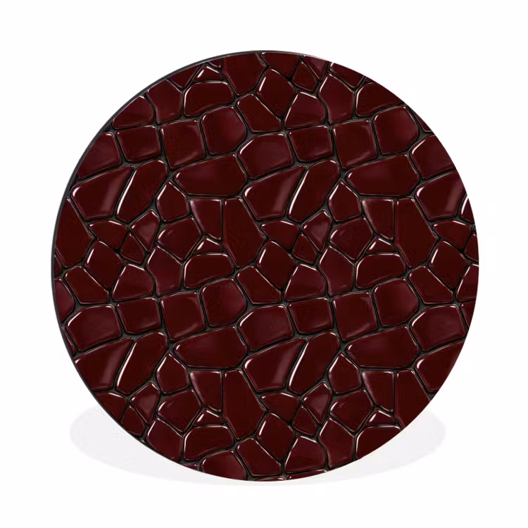 Wandcirkel - Aluminium - Mozaïek - Tegel - Bordeauxrood — 1