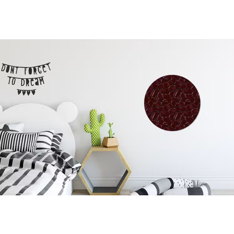 Wandcirkel - Aluminium - Mozaïek - Tegel - Bordeauxrood — 5