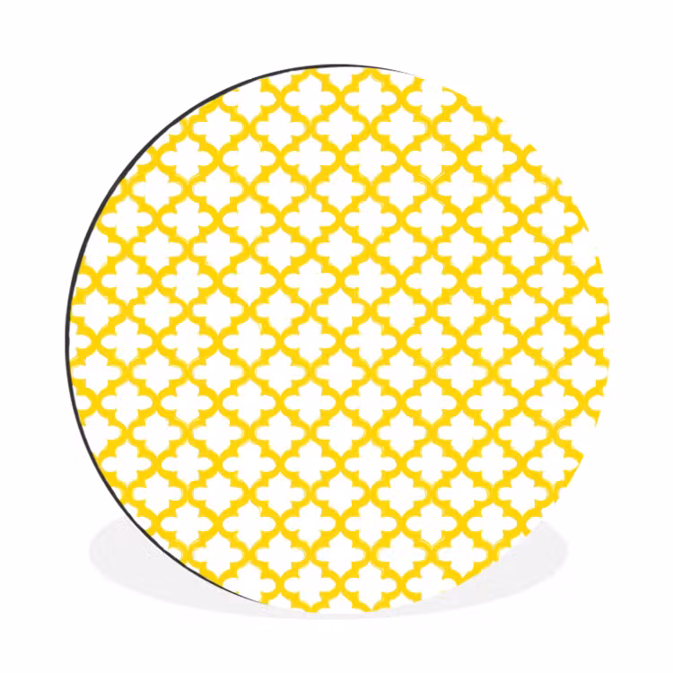 Wandcirkel - Aluminium - Patroon - Geometrisch - Klassiek - Geel — 1