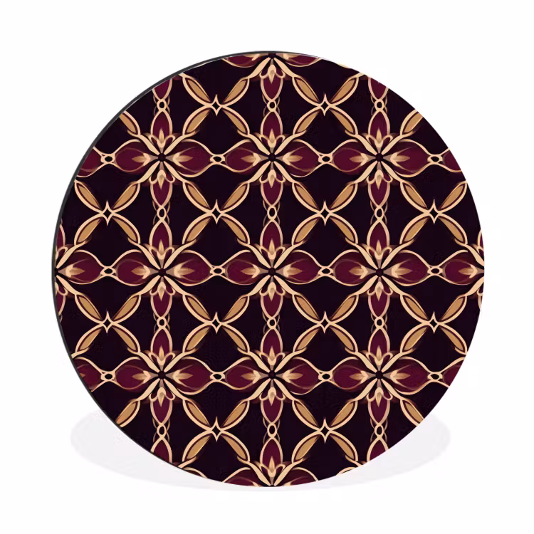 Wandcirkel - Aluminium - Symmetrisch - Tegel - Burgundy — 1