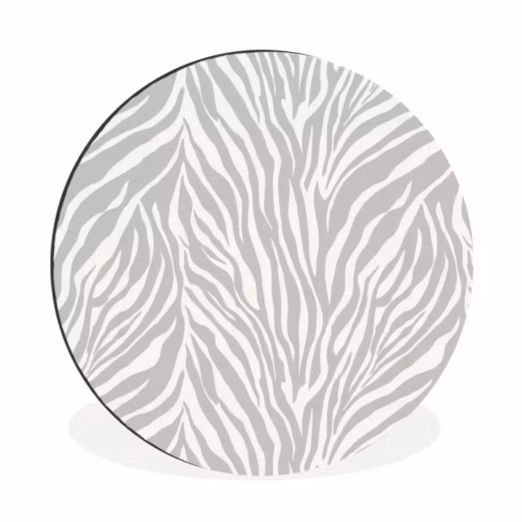Wandcirkel - Aluminium - Zebra - Motief - Grijs — 1