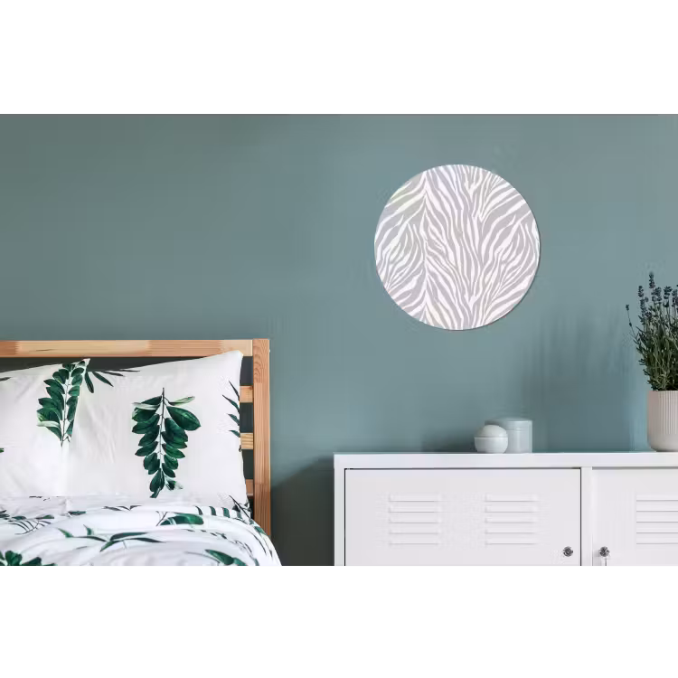 Wandcirkel - Aluminium - Zebra - Motief - Grijs — 4