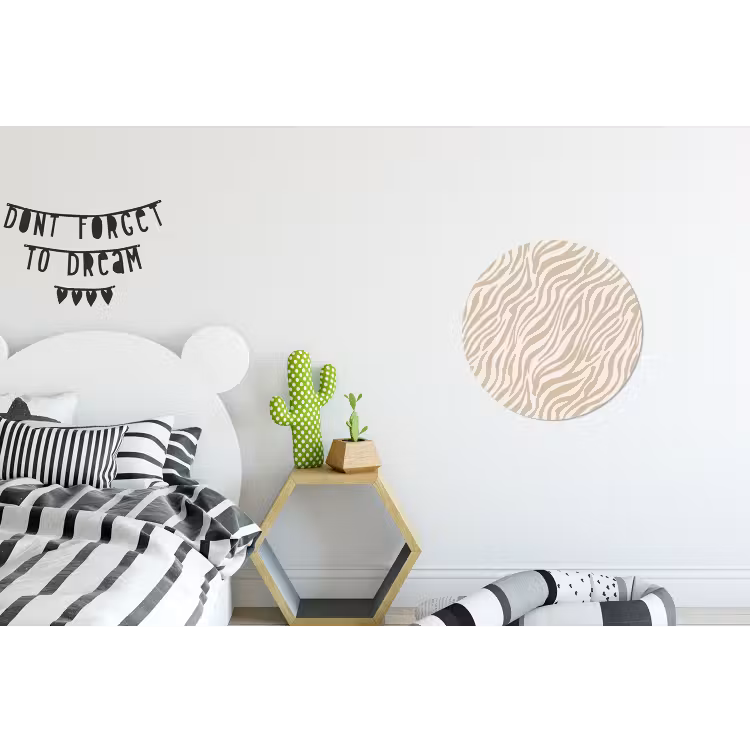 Wandcirkel - Aluminium - Zebra - Patroon - Beige — 5