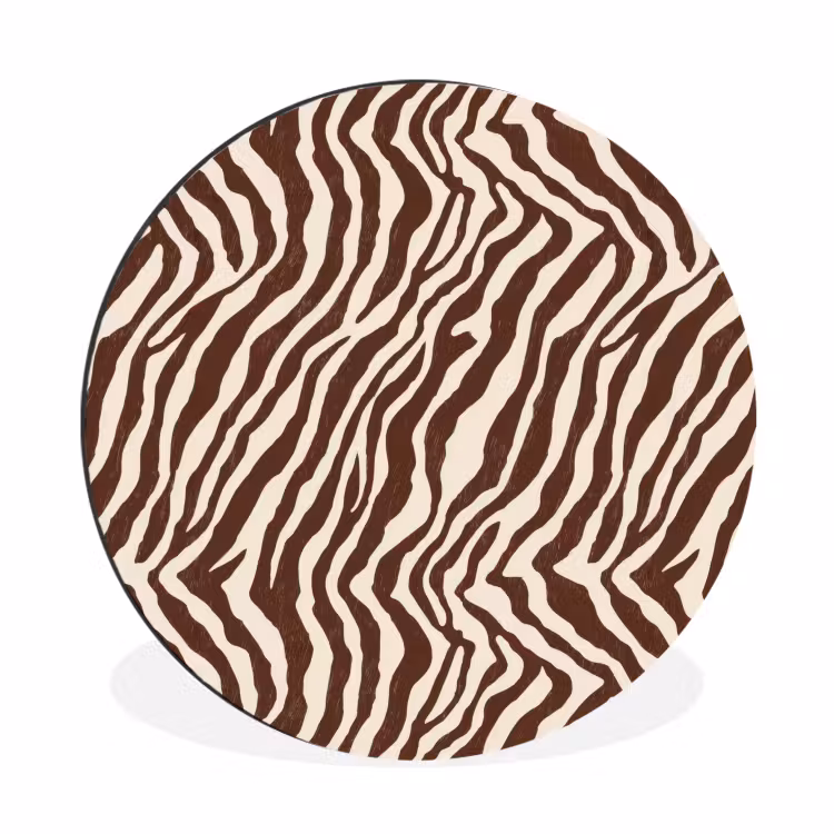 Wandcirkel - Aluminium - Zebra - Patroon - Zwart - Wit — 1