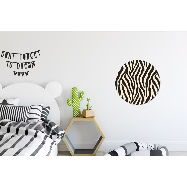 Wandcirkel - Aluminium - Zebra - Print - Klassiek - Zwart — 5