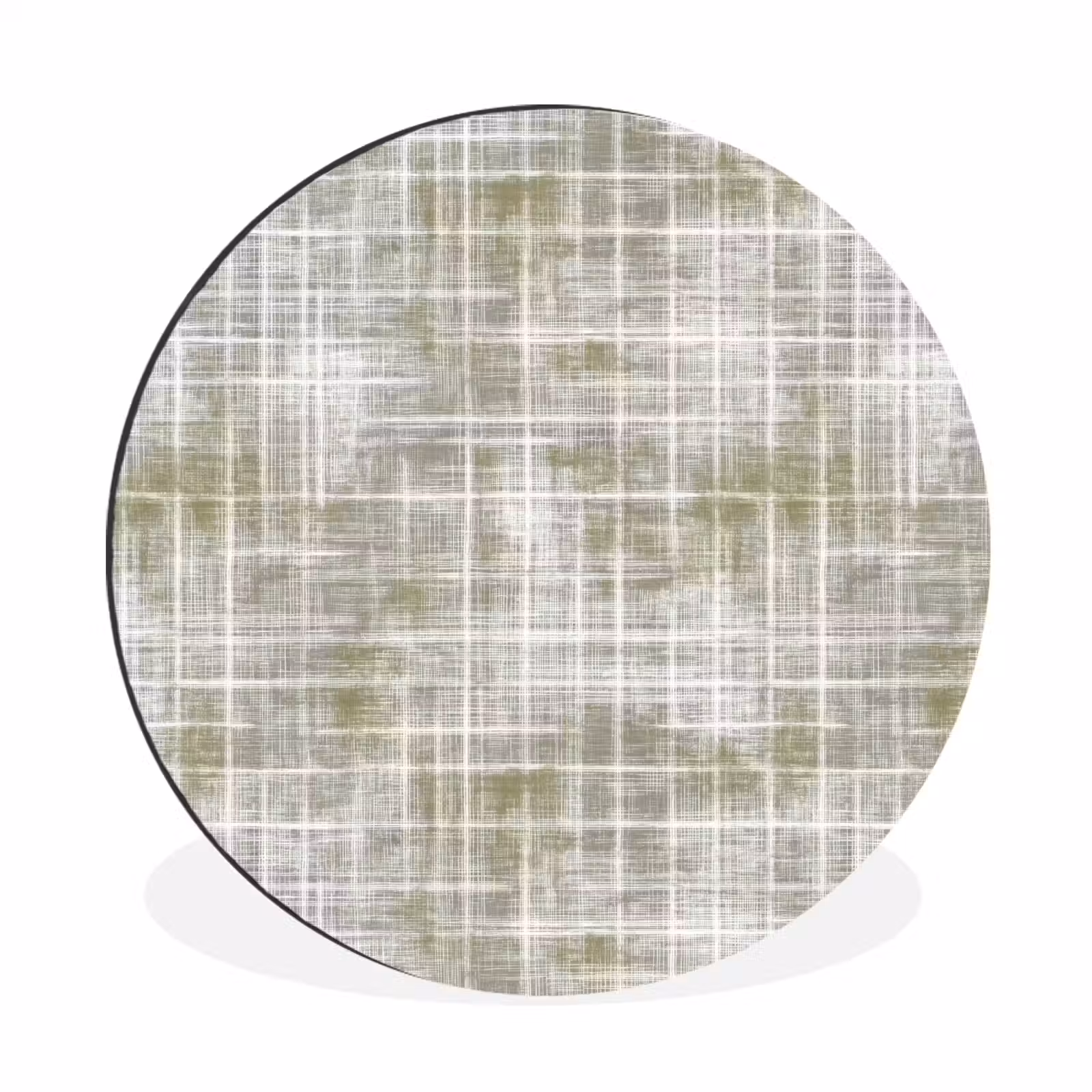 Wandcirkel - Aluminium - Linnen - Patroon - Groen — 1