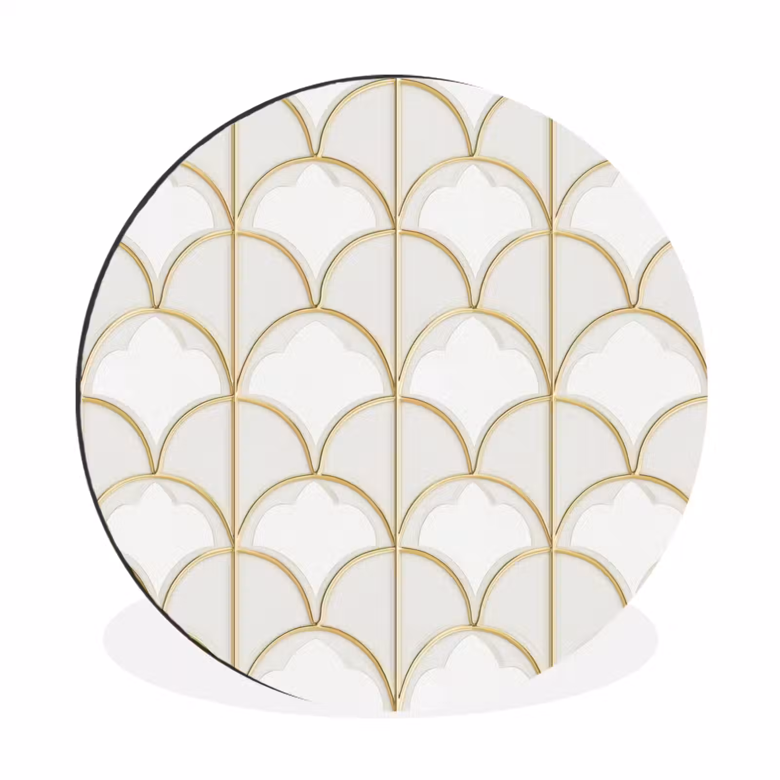 Wandcirkel - Aluminium - Mozaïek - Bogen - Goud — 1
