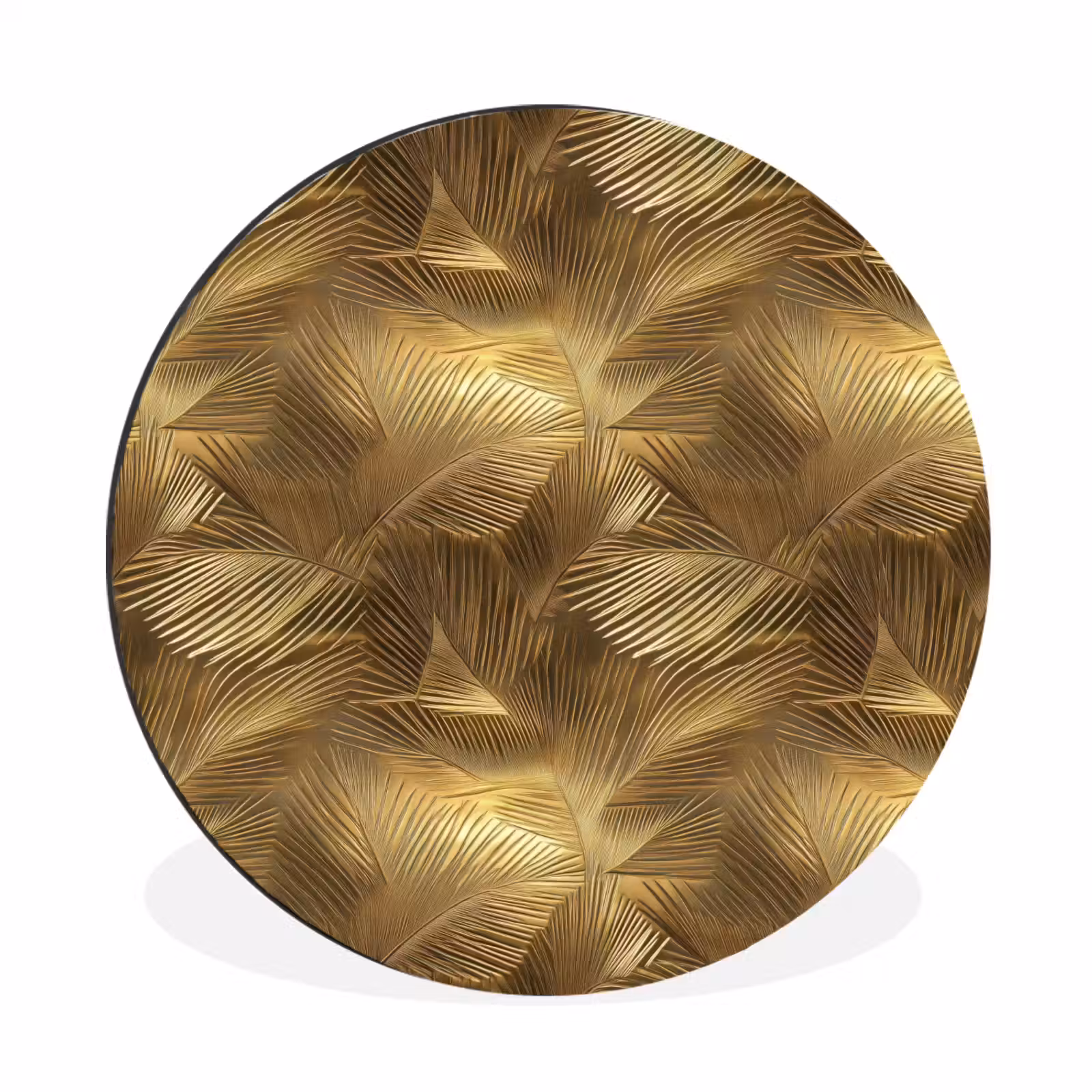 Wandcirkel - Aluminium - Palm - Waaier - Goud — 1