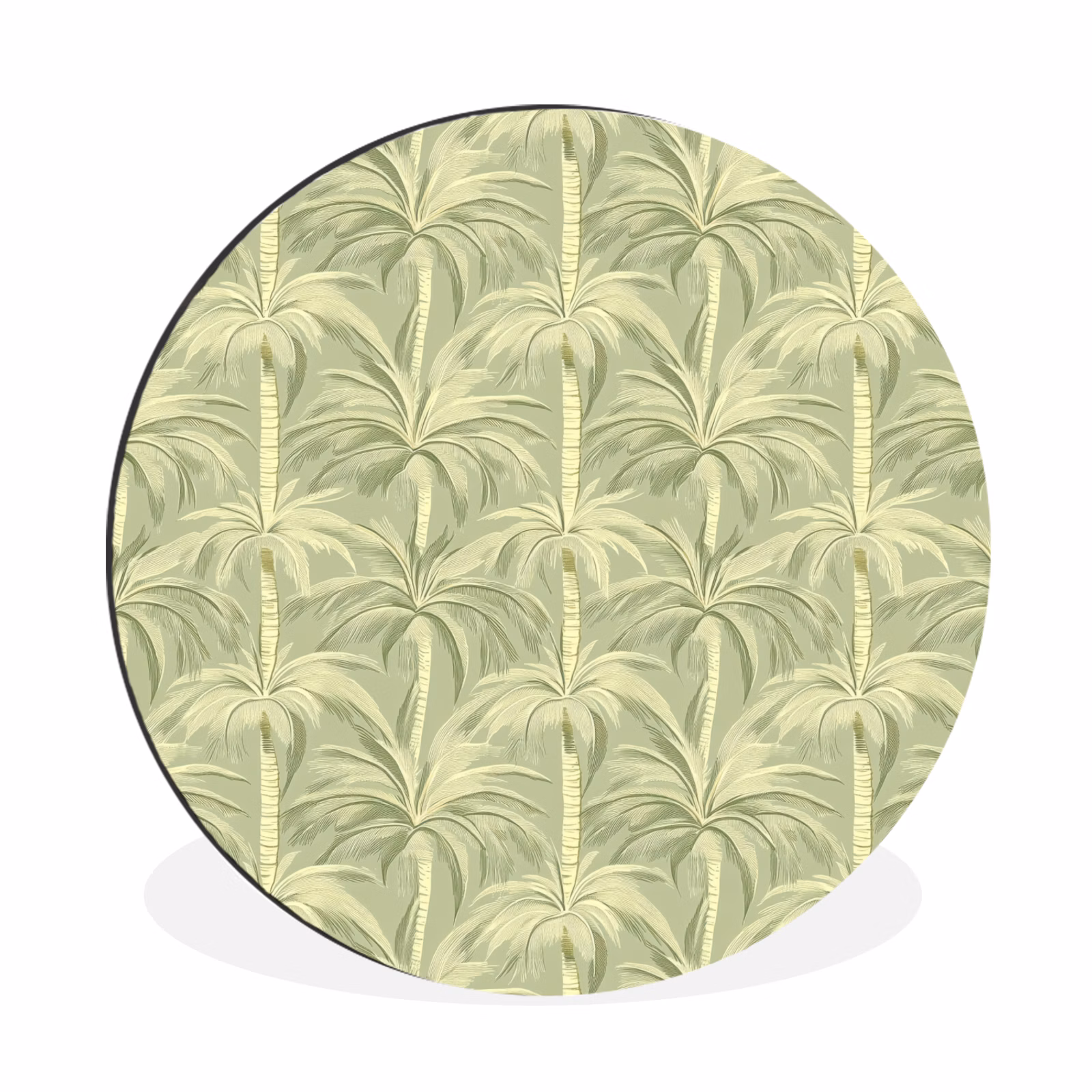 Wandcirkel - Aluminium - Palmwoud - Tropisch - Groen — 1