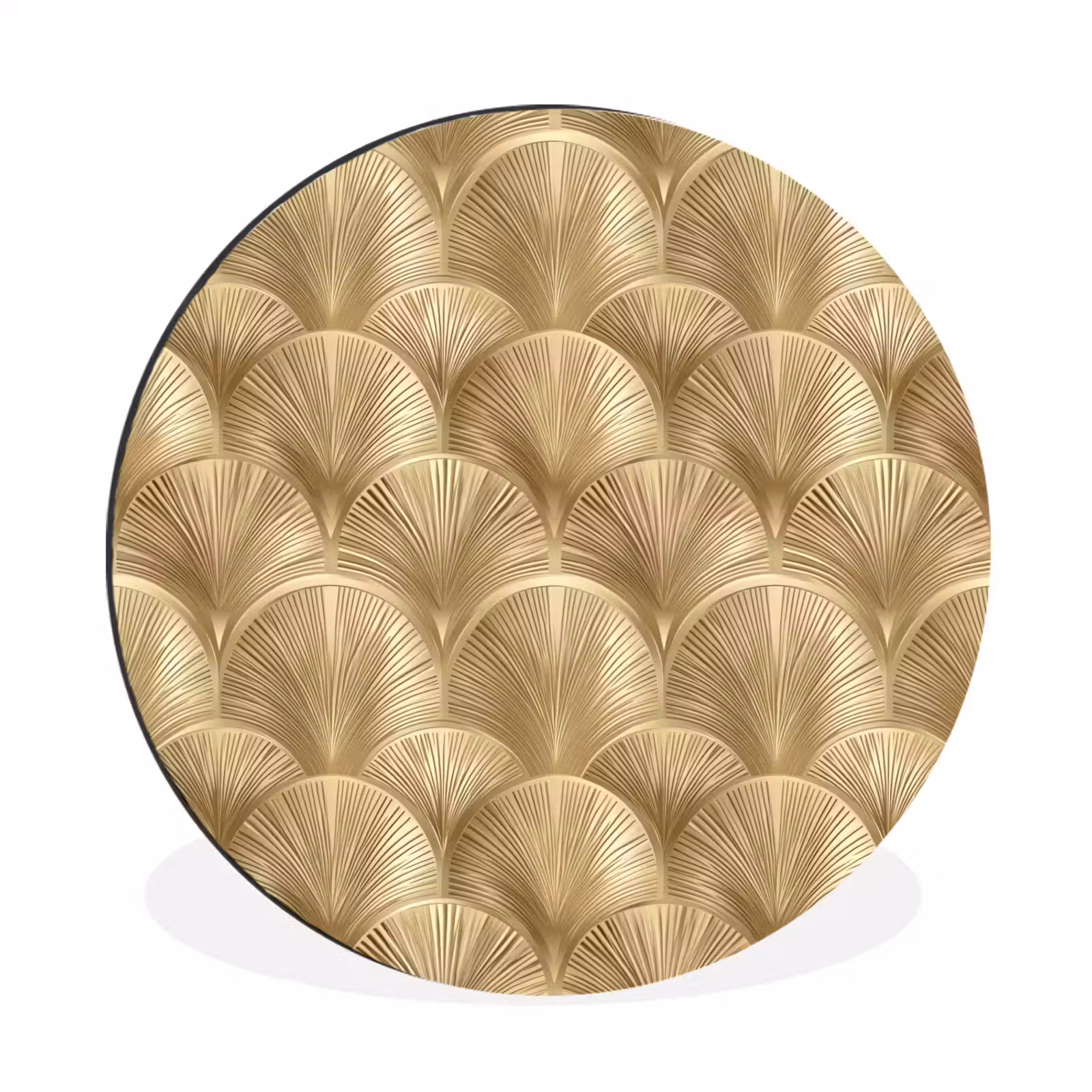 Wandcirkel - Aluminium - Patroon - Waaier - Goud — 1