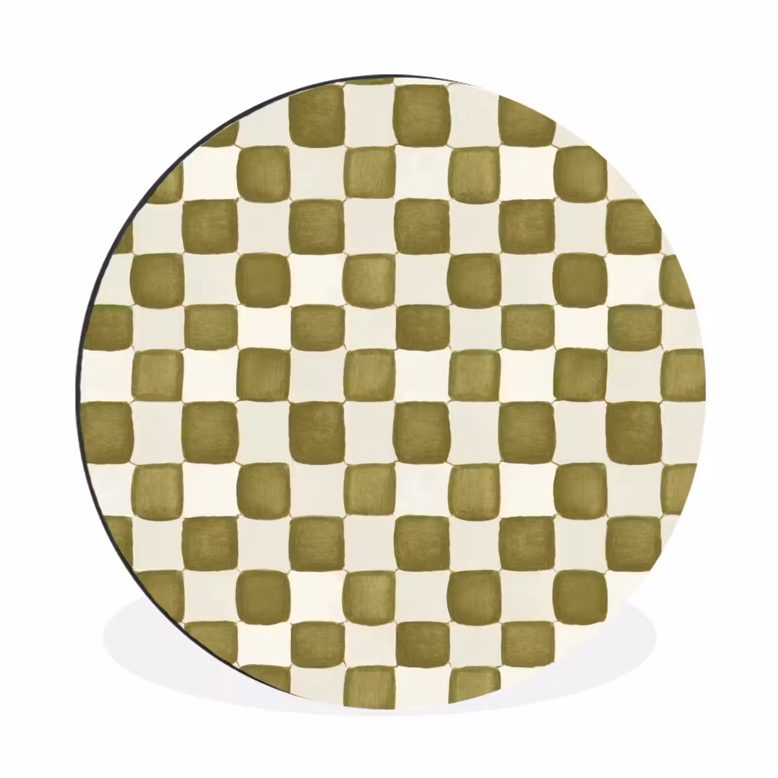 Wandcirkel - Aluminium - Schaak - Patroon - Groen — 1