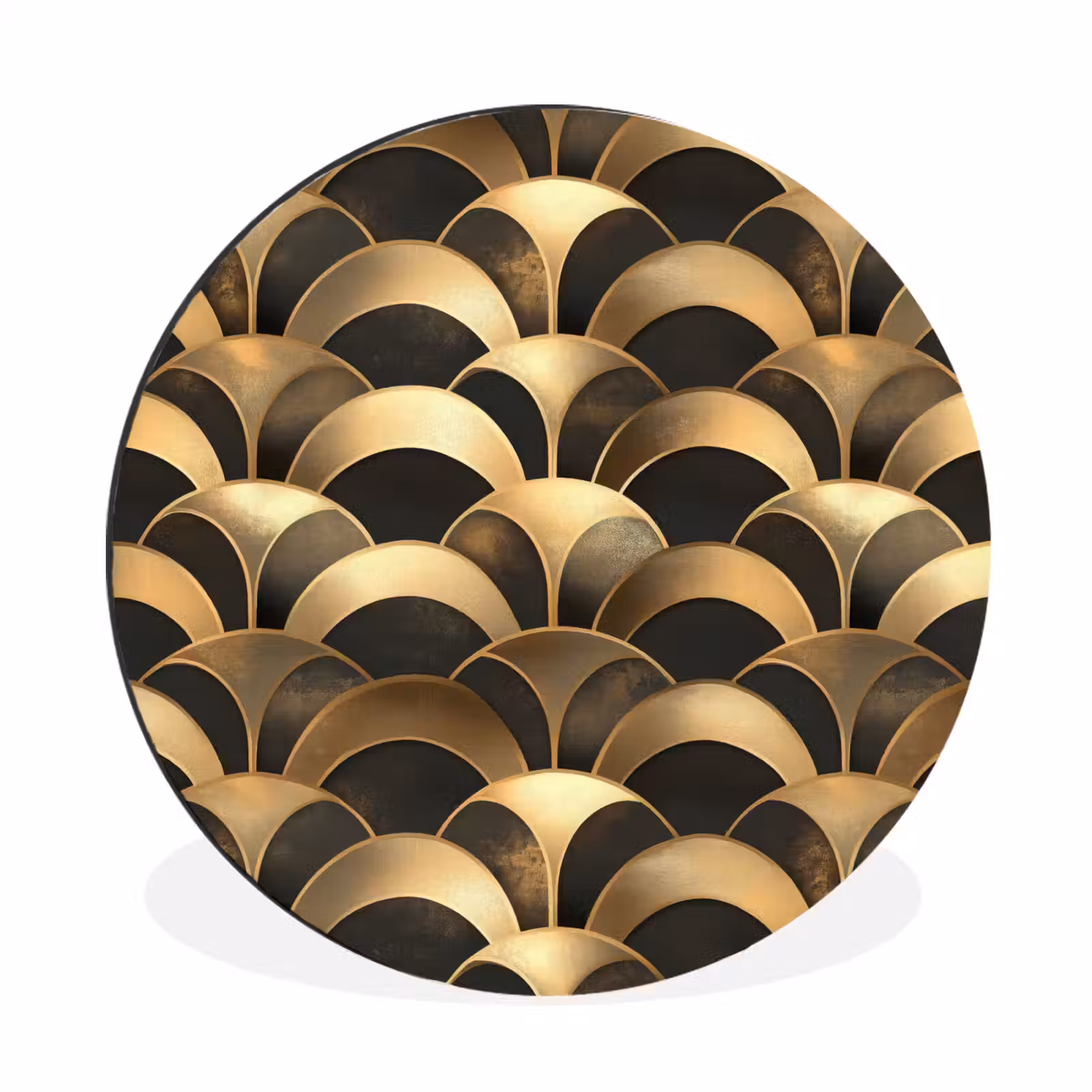 Wandcirkel - Aluminium - Schubben - Structuur - Goud — 1