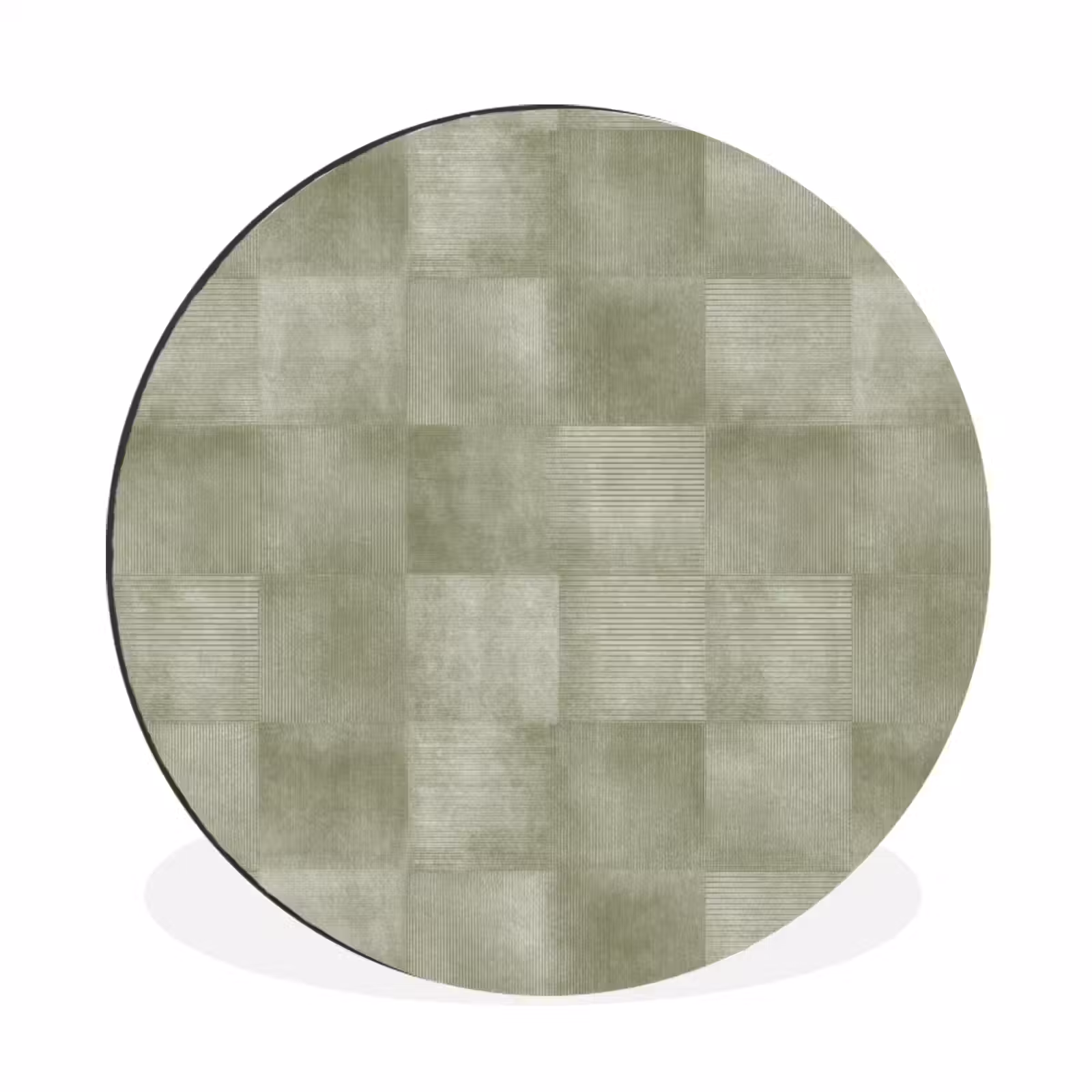 Wandcirkel - Aluminium - Vlakken - Rustiek - Groen — 1