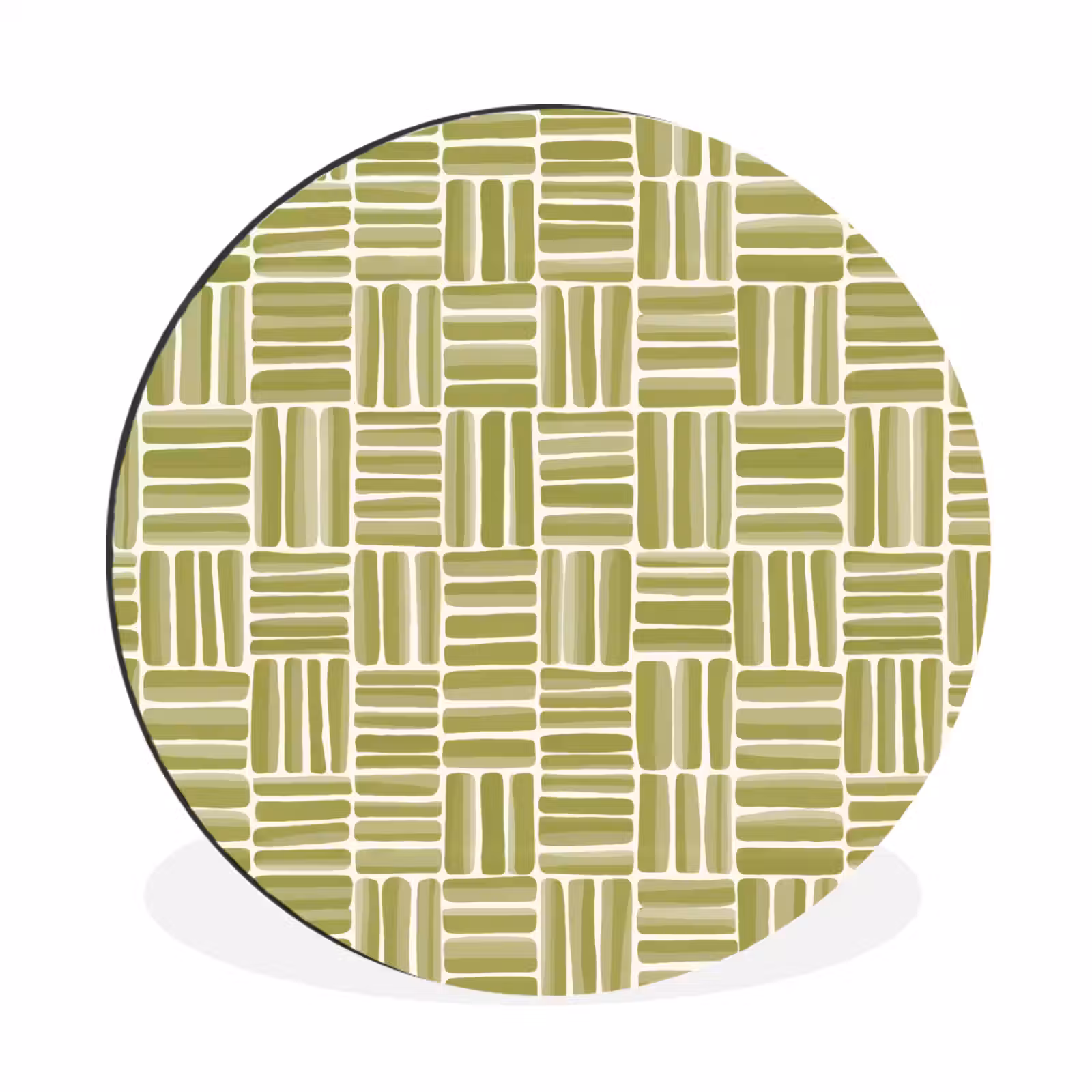 Wandcirkel - Aluminium - Vlecht - Patroon - Groen — 1