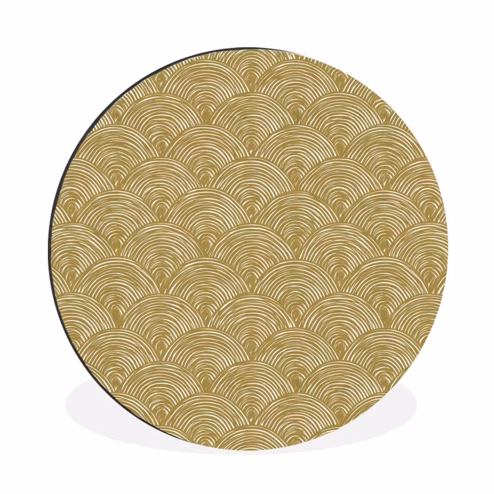 Wandcirkel - Aluminium - Waaier - Geometrisch - Groen — 1