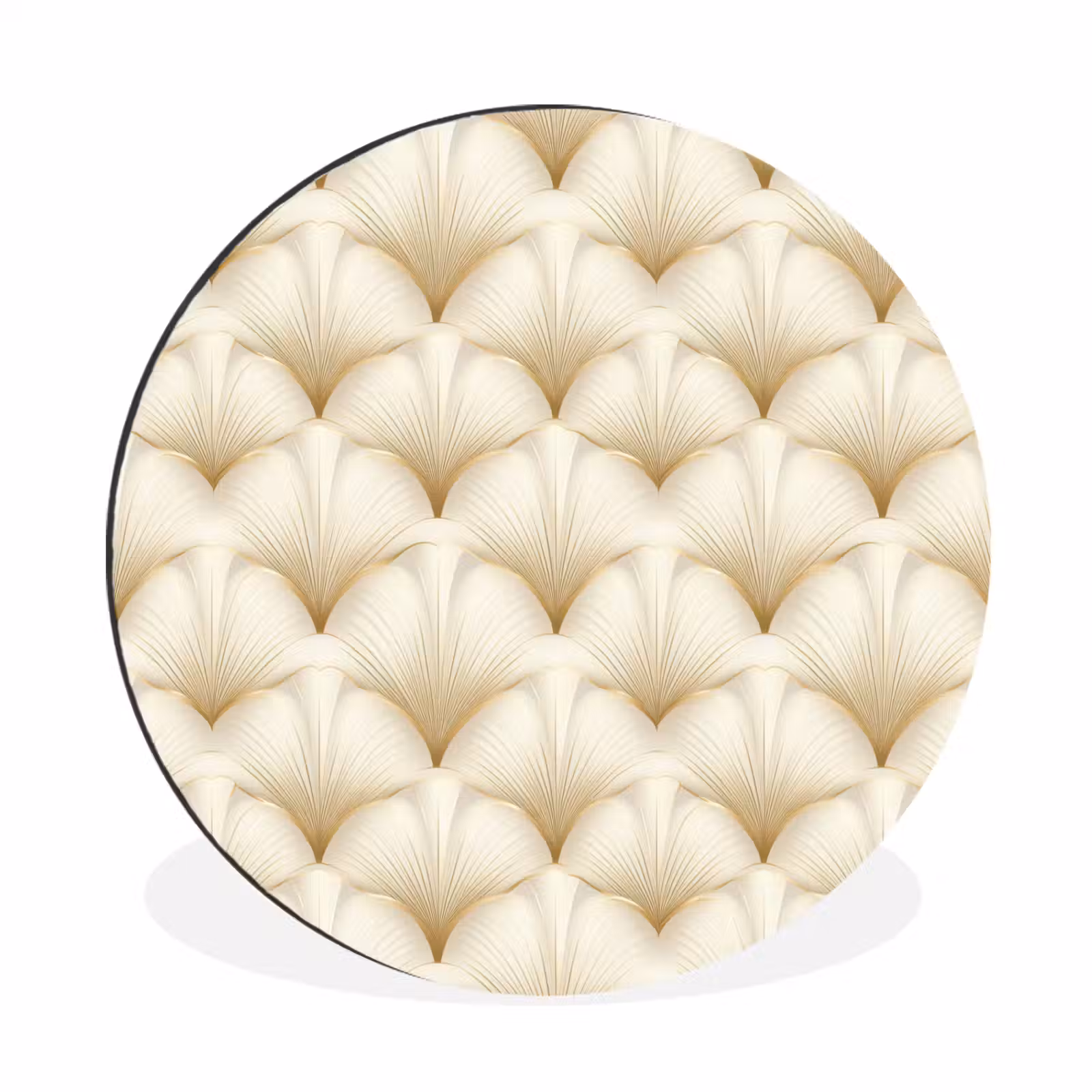 Wandcirkel - Aluminium - Waaier - Motief - Goud — 1