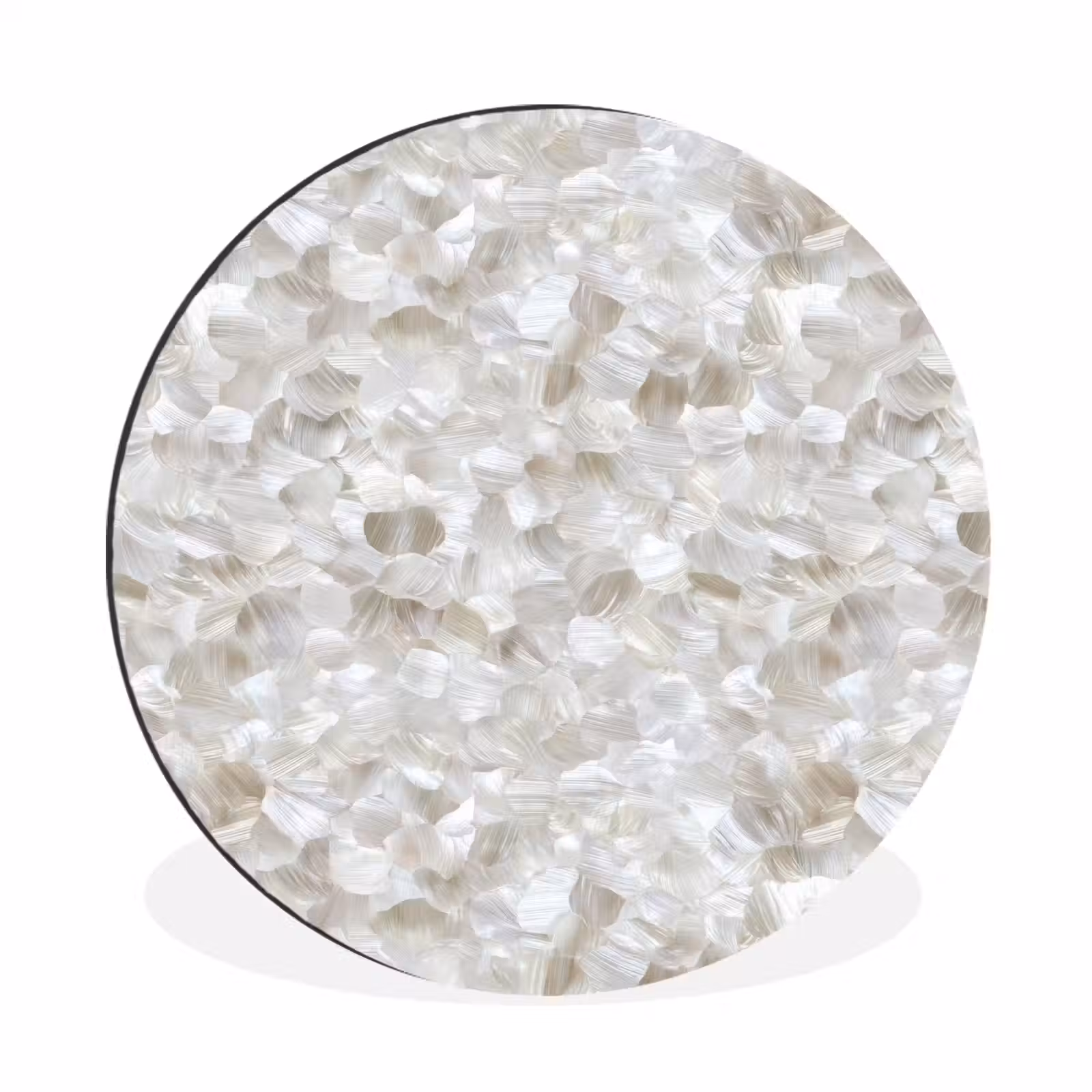Wandcirkel - Aluminium - Wit - Penseelstreken - Reliëfeffect — 1