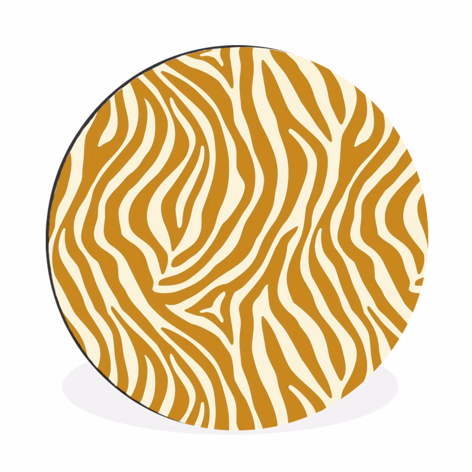 Wandcirkel - Aluminium - Zebra - Klassiek - Oker - Geel — 1