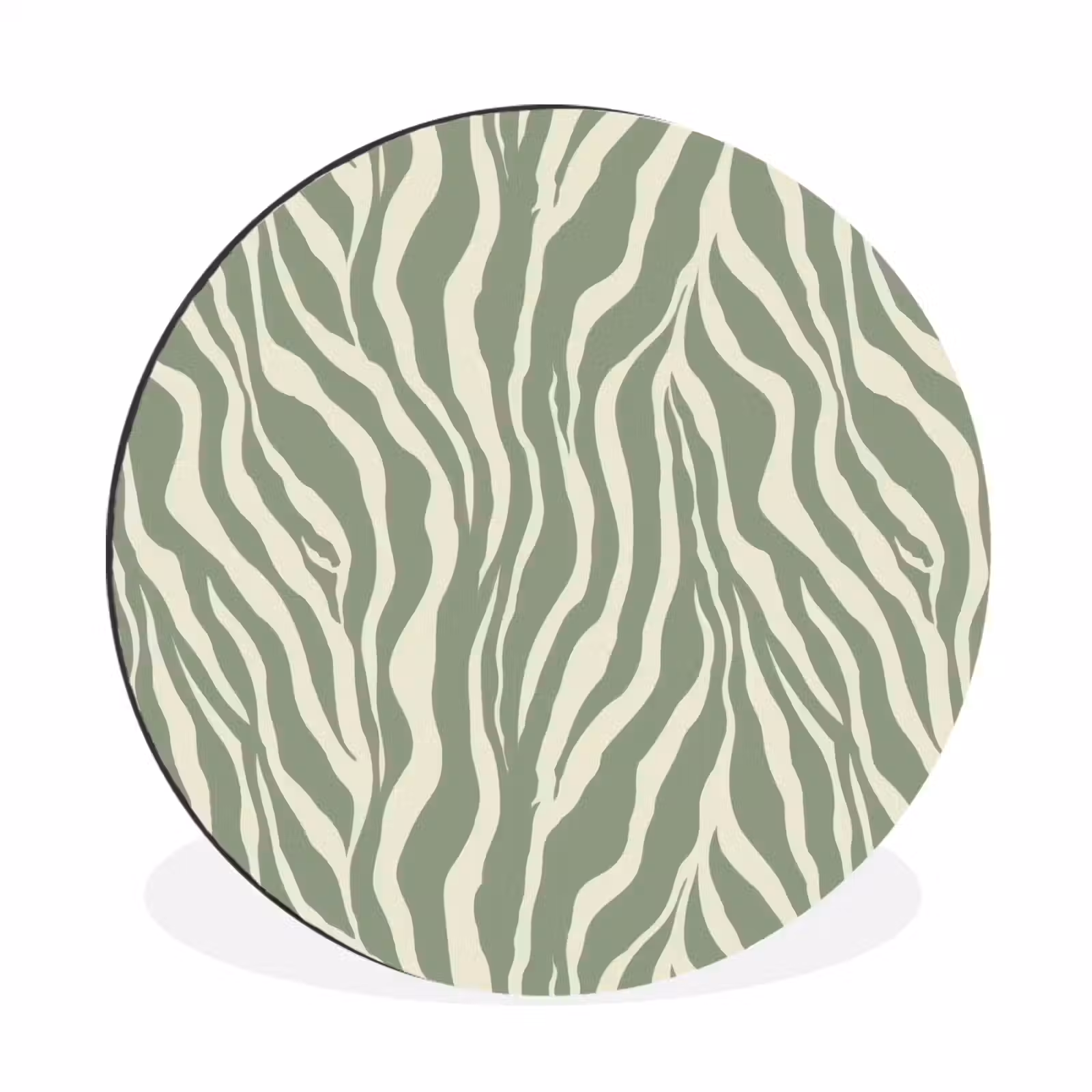 Wandcirkel - Aluminium - Zebra - Motief - Groen — 1
