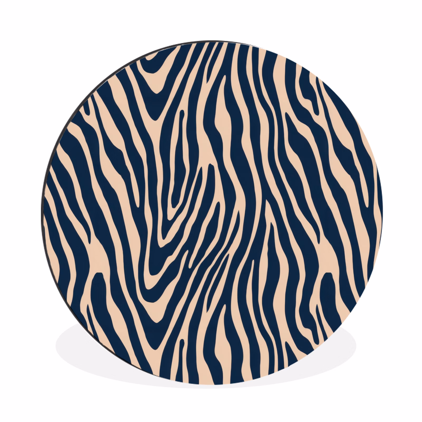 Wandcirkel - Aluminium - Zebra - Patroon - Blauw - Beige — 1
