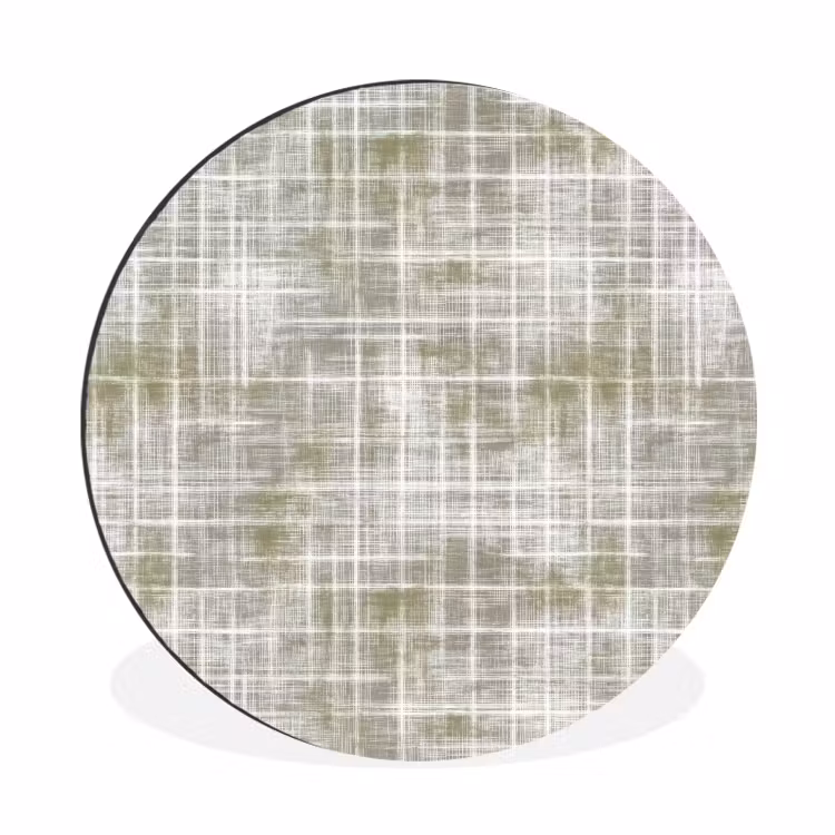 Wandcirkel - Aluminium - Linnen - Patroon - Groen — 1