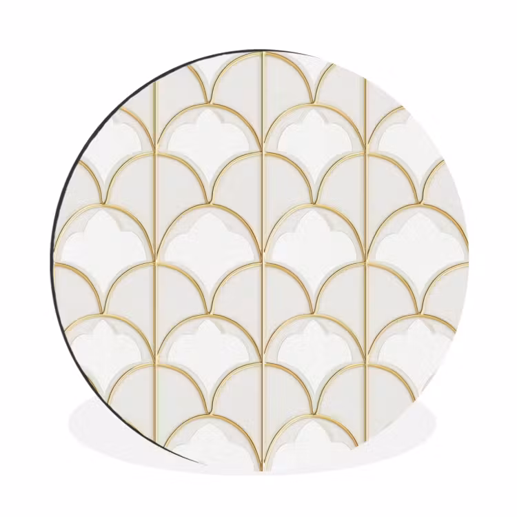 Wandcirkel - Aluminium - Mozaïek - Bogen - Goud — 1