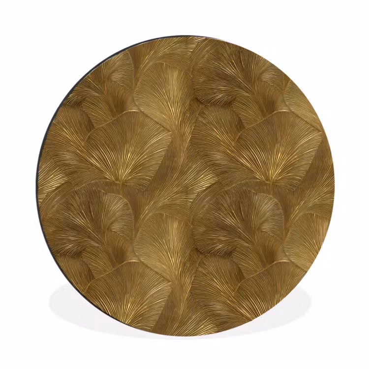 Wandcirkel - Aluminium - Organisch - Lijnen - Goud — 1