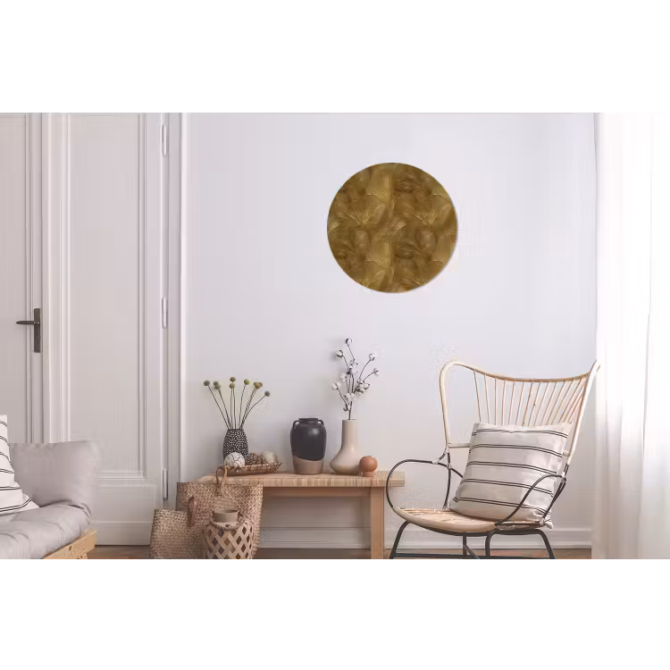 Wandcirkel - Aluminium - Organisch - Lijnen - Goud — 2