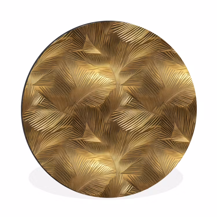 Wandcirkel - Aluminium - Palm - Waaier - Goud — 1