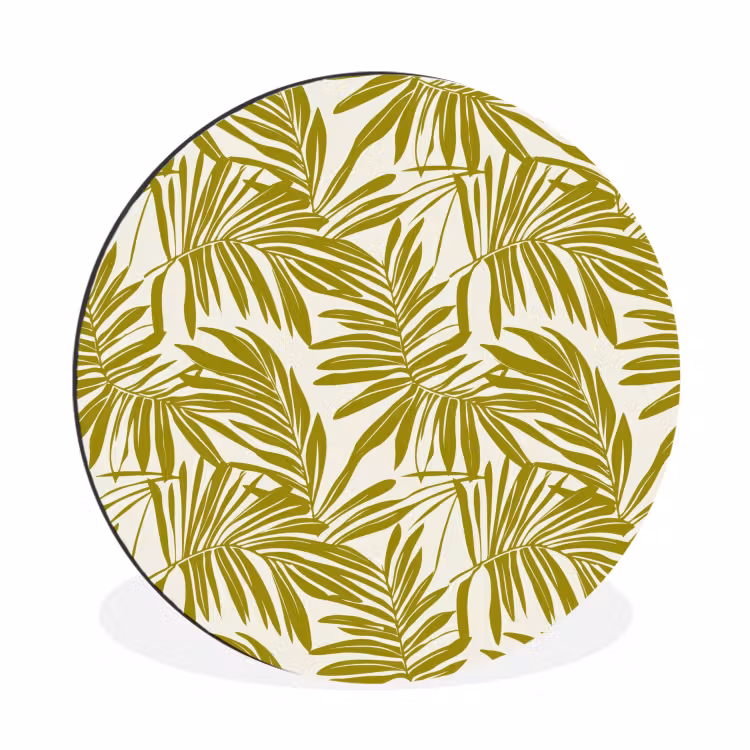 Wandcirkel - Aluminium - Palmblad - Patroon - Groen — 1