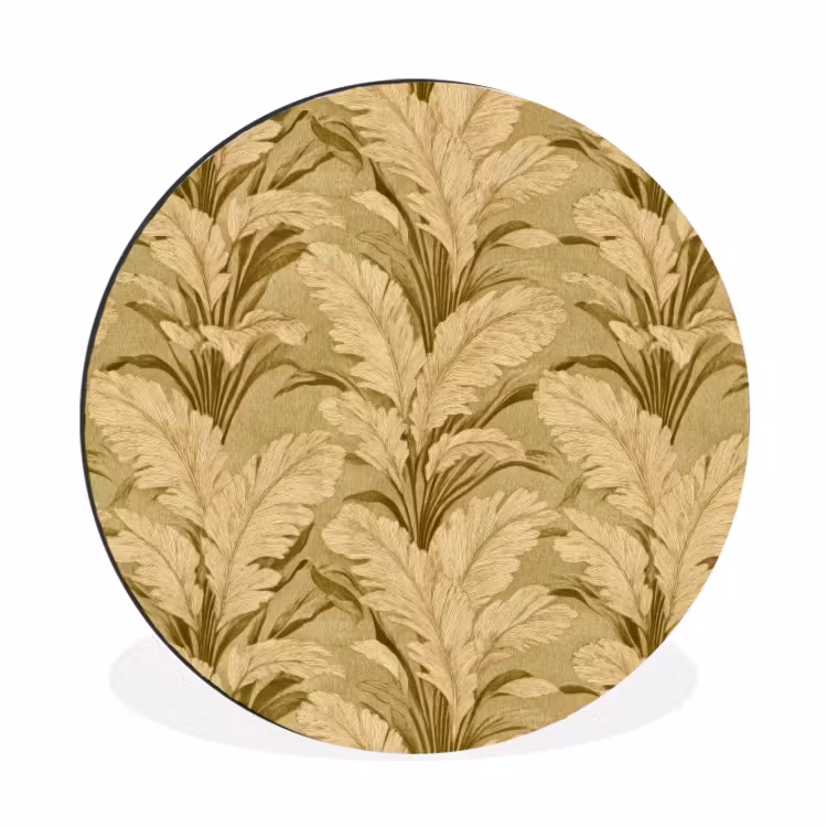 Wandcirkel - Aluminium - Palmbladeren - Klassiek - Groen — 1