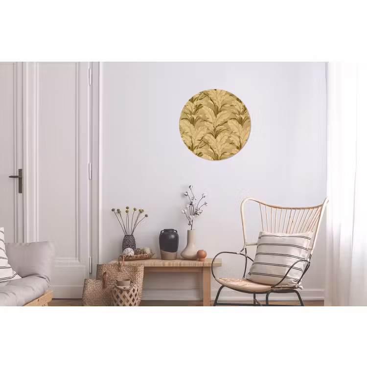 Wandcirkel - Aluminium - Palmbladeren - Klassiek - Groen — 2