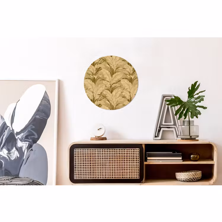 Wandcirkel - Aluminium - Palmbladeren - Klassiek - Groen — 3