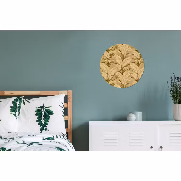 Wandcirkel - Aluminium - Palmbladeren - Klassiek - Groen — 4