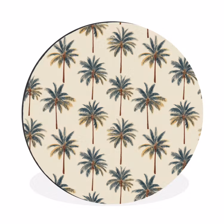 Wandcirkel - Aluminium - Palmbomen - Tropisch - Groen — 1