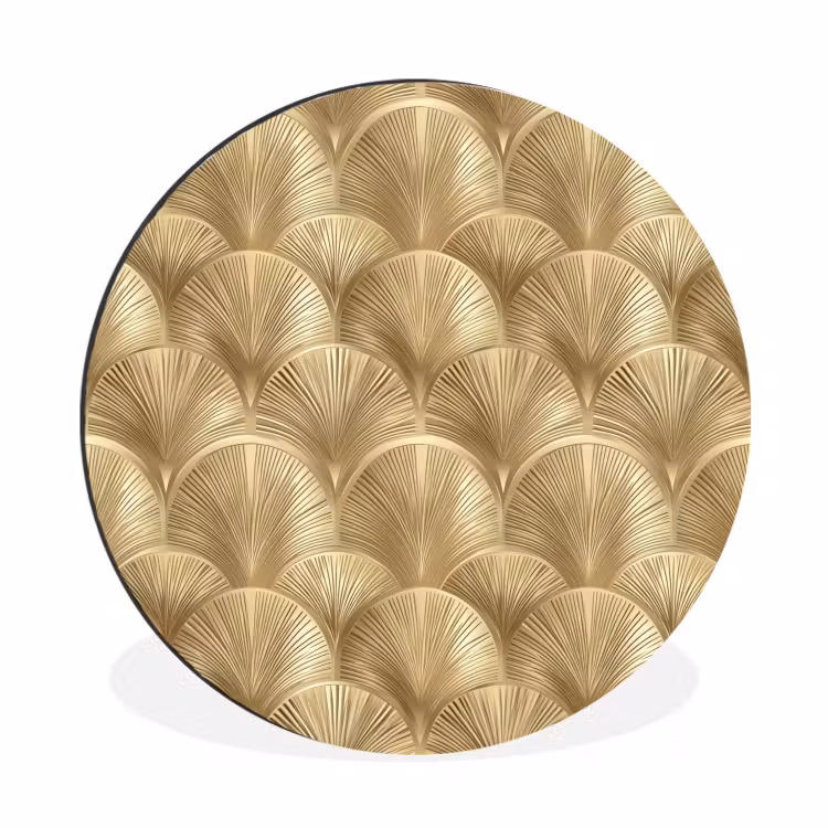 Wandcirkel - Aluminium - Patroon - Waaier - Goud — 1