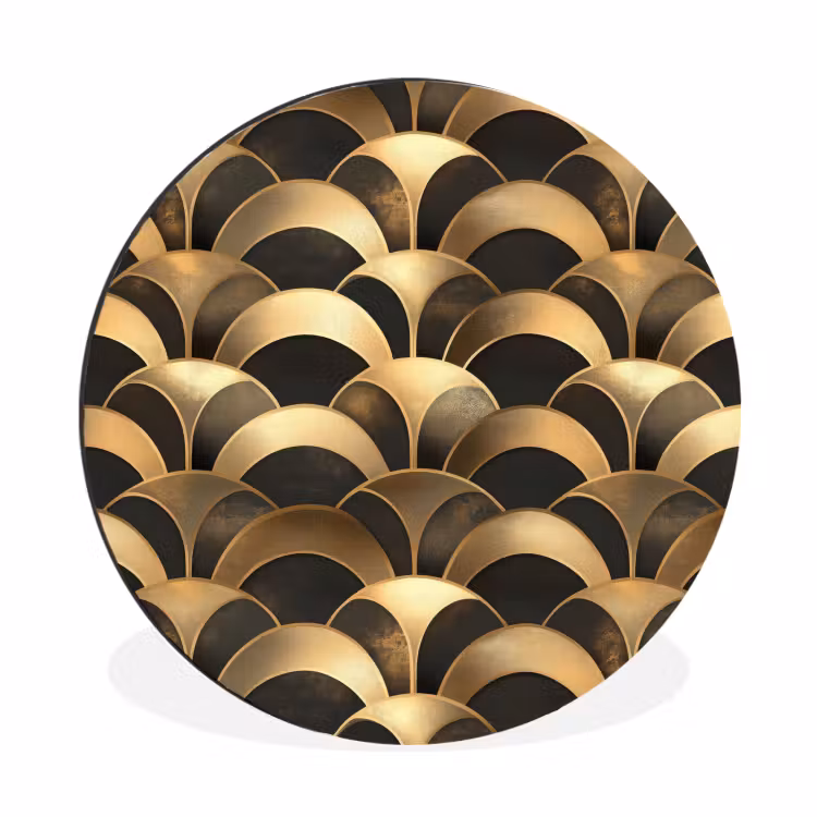 Wandcirkel - Aluminium - Schubben - Structuur - Goud — 1