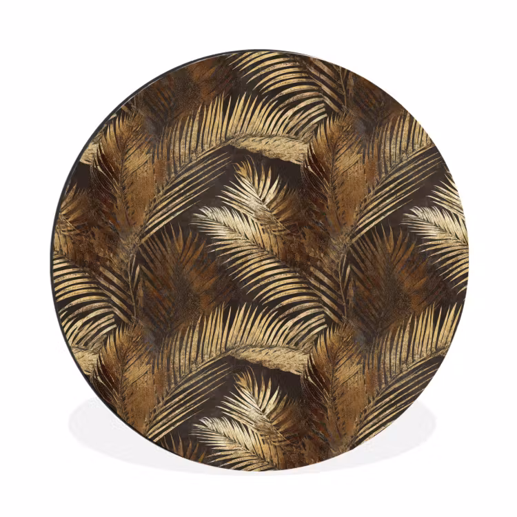Wandcirkel - Aluminium - Tropisch - Bladeren - Goud — 1