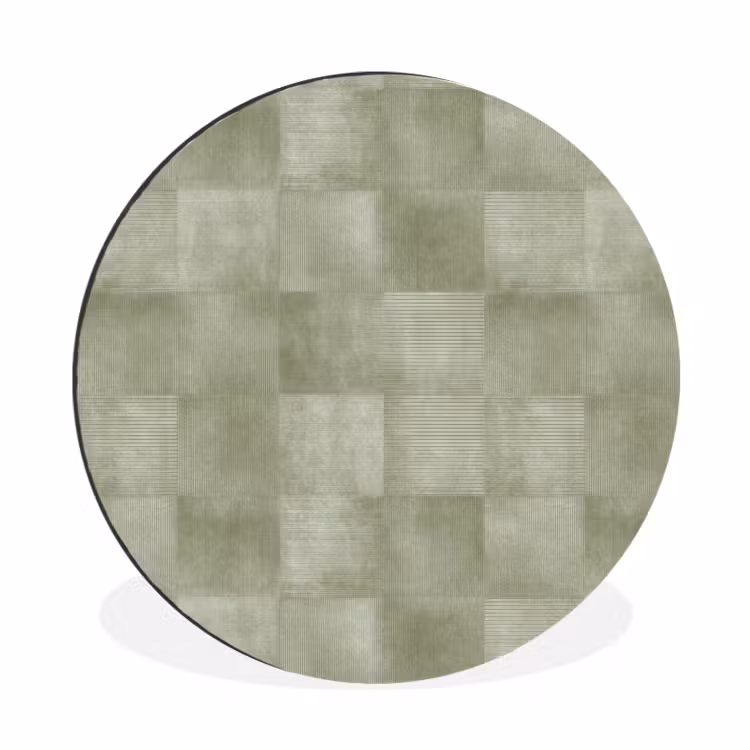 Wandcirkel - Aluminium - Vlakken - Rustiek - Groen — 1