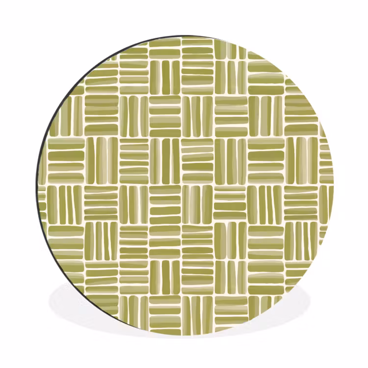 Wandcirkel - Aluminium - Vlecht - Patroon - Groen — 1