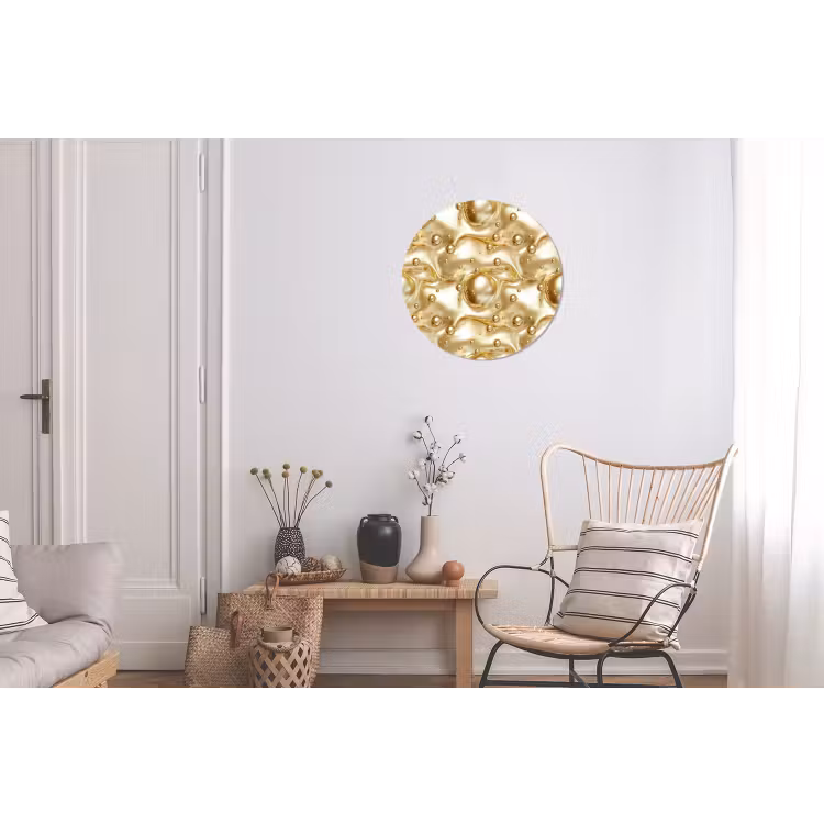 Wandcirkel - Aluminium - Vloeibaar - Druppels - Goud — 2