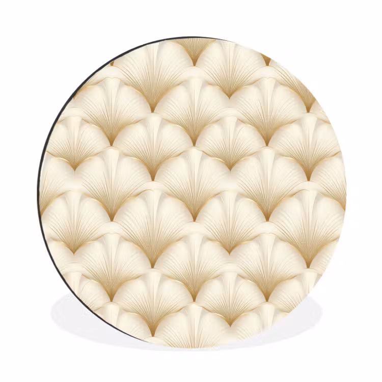 Wandcirkel - Aluminium - Waaier - Motief - Goud — 1
