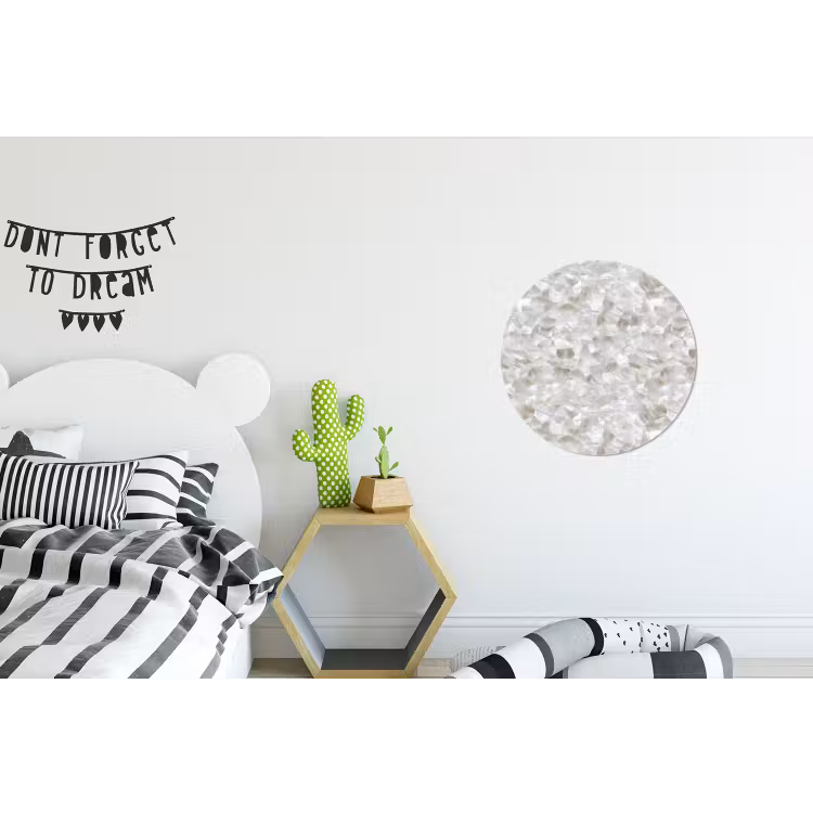 Wandcirkel - Aluminium - Wit - Penseelstreken - Reliëfeffect — 5