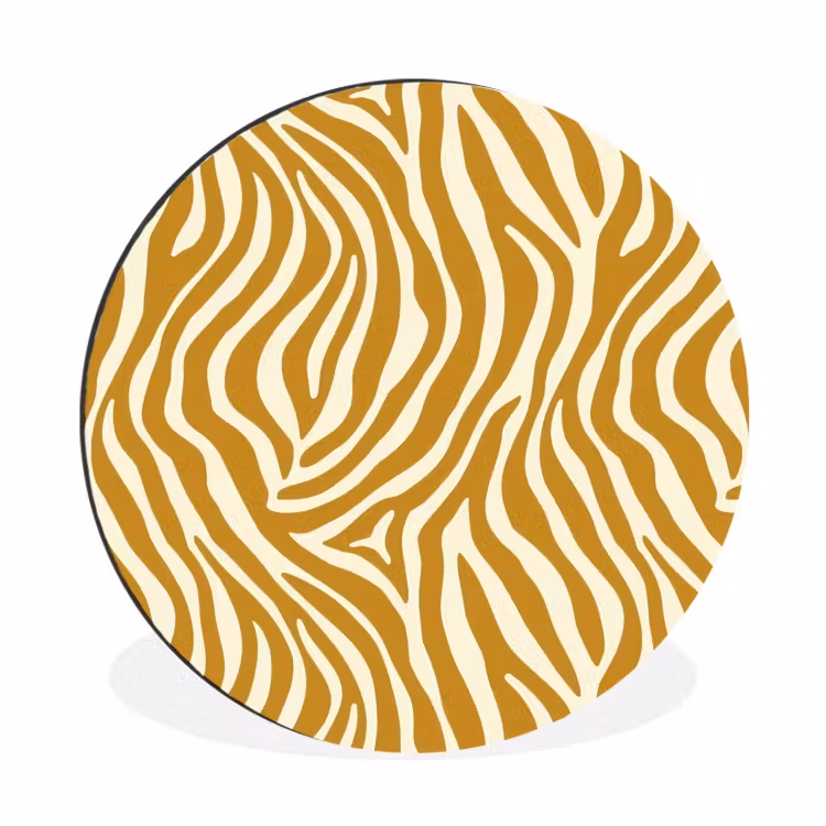 Wandcirkel - Aluminium - Zebra - Klassiek - Oker - Geel — 1