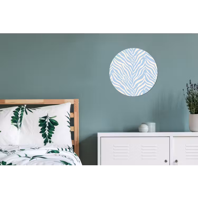 Wandcirkel - Aluminium - Zebra - Motief - Blauw - Wit — 4