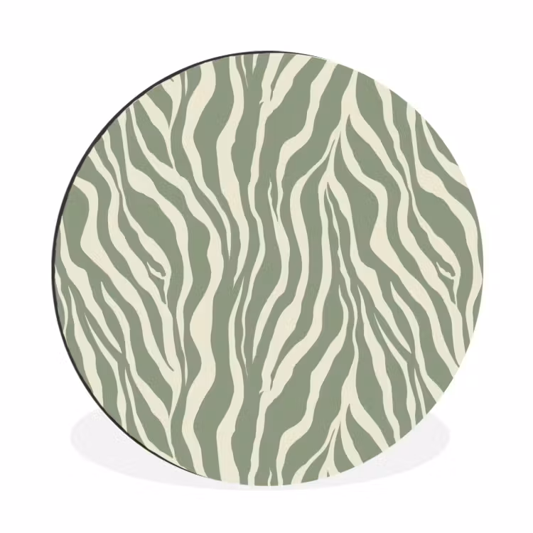 Wandcirkel - Aluminium - Zebra - Motief - Groen — 1