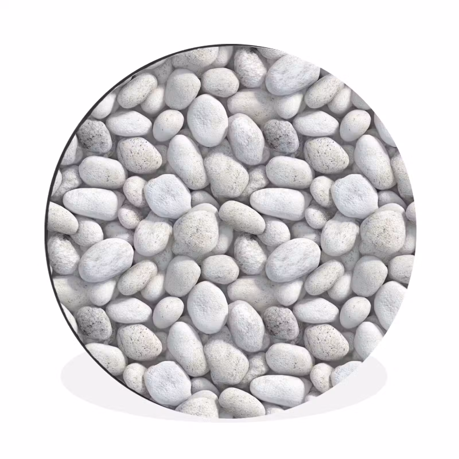 Wandcirkel - Aluminium - Steentjes - Grijs - Ovaal — 1