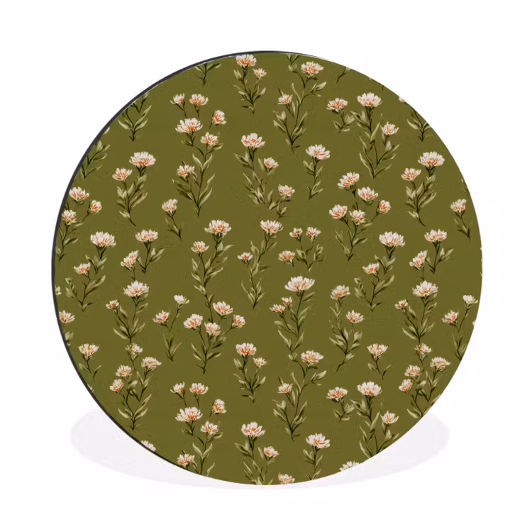 Wandcirkel - Aluminium - Landelijk - Bloemen - Groen — 1
